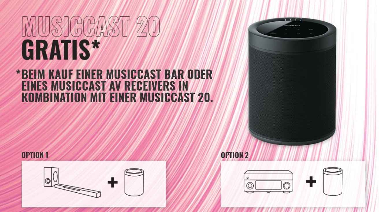 Heimkino Yamaha MusicCast Aktion nur noch heute: Kostenlosen Streaming-Speaker MusicCast 20 bei Bundle-Kauf sichern - News, Bild 1