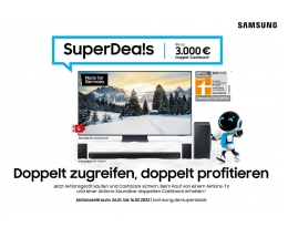 TV Noch bis zum 16. Februar: TV SuperDeals von Samsung - Bis zu zweifache Cashback-Prämien - News, Bild 1
