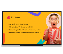 TV Zattoo senkt Preis für Ultimate-Paket - 13 zusätzliche Sender in Full-HD - News, Bild 1