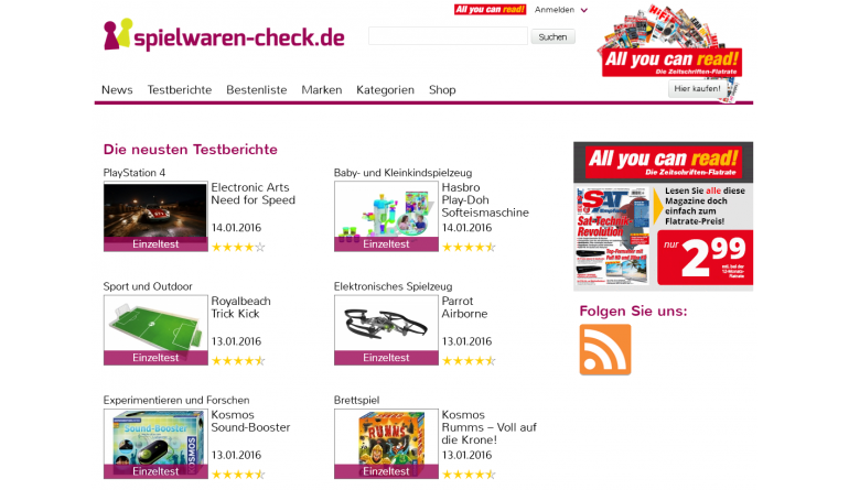Medien Für kleine und große Spielkinder: Brieden Verlag hat Online-Portal spielwaren-check.de gestartet  - News, Bild 1