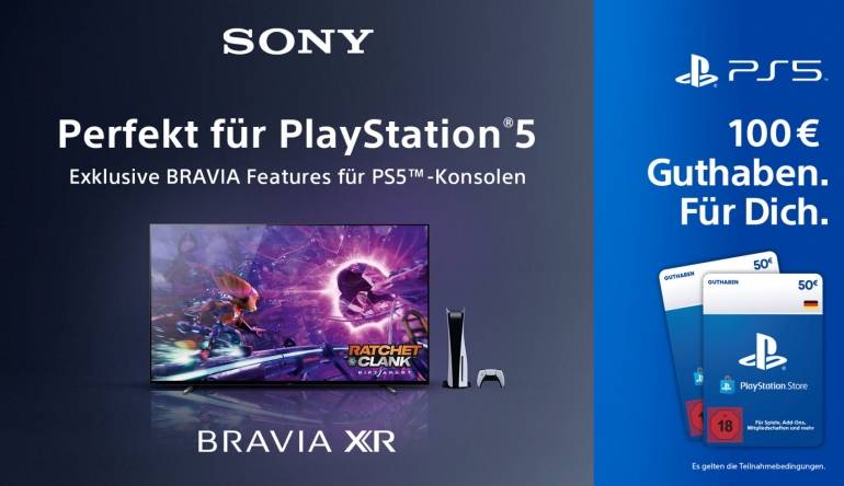 TV Bis zum 16. Januar: 100 Euro PlayStation Store Codes beim Kauf eines Bravia XR-Fernsehers von Sony - News, Bild 1