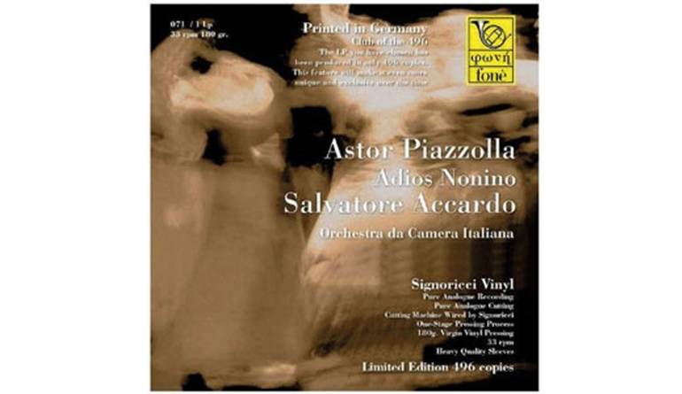 Schallplatte Komponist: Astor Piazzolla · Interpret: Salvatore Accardo Adios Nonino (Fone) im Test, Bild 1