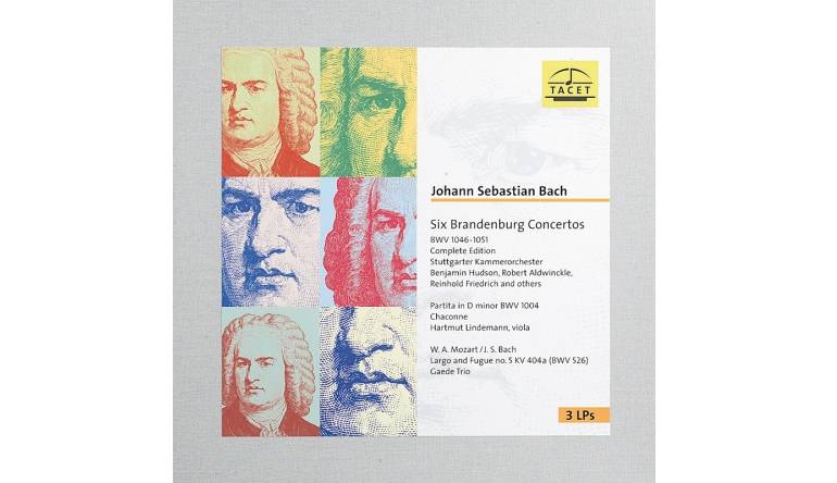Schallplatte Six Brandenburg Concertos, BWV 1046 – 1051, Complete Edition Partita in D minor BWV 1004, Chaconne W.A. Mozart / J. S. Bach: Largo and Fugue no. 5 KV 404a (BWV 526) Komponist: Johann Sebastian Bach · Interpret: Stuttgarter Kammerorchester (Ta1