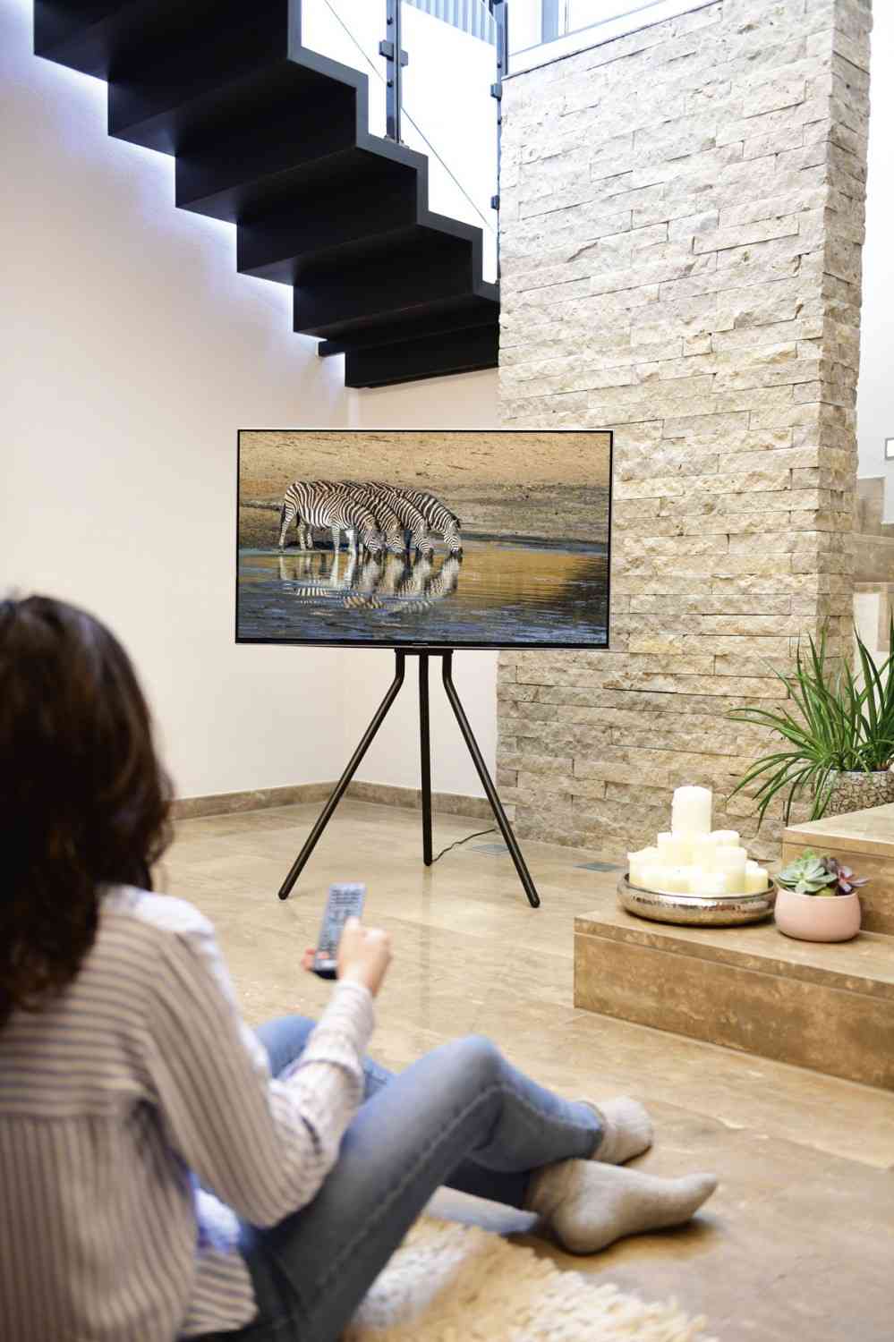 Hama Hama mit TV-Bodenständer im Staffelei-Design für 37- bis 75-Zöller, Bild 1 TV Hama mit TV-Bodenständer im Staffelei-Design für 37- bis 75-Zöller - News, Bild 1
