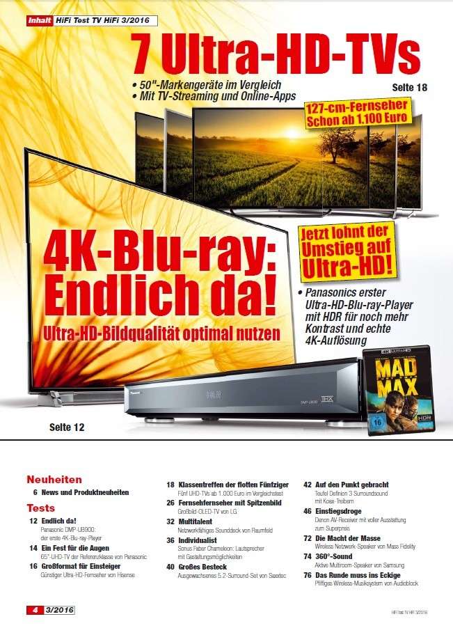 Heimkino Die Ultra-HD-Blu-ray ist da: Erste exklusive Impressionen in der neuen „HIFI TEST“ - News, Bild 2