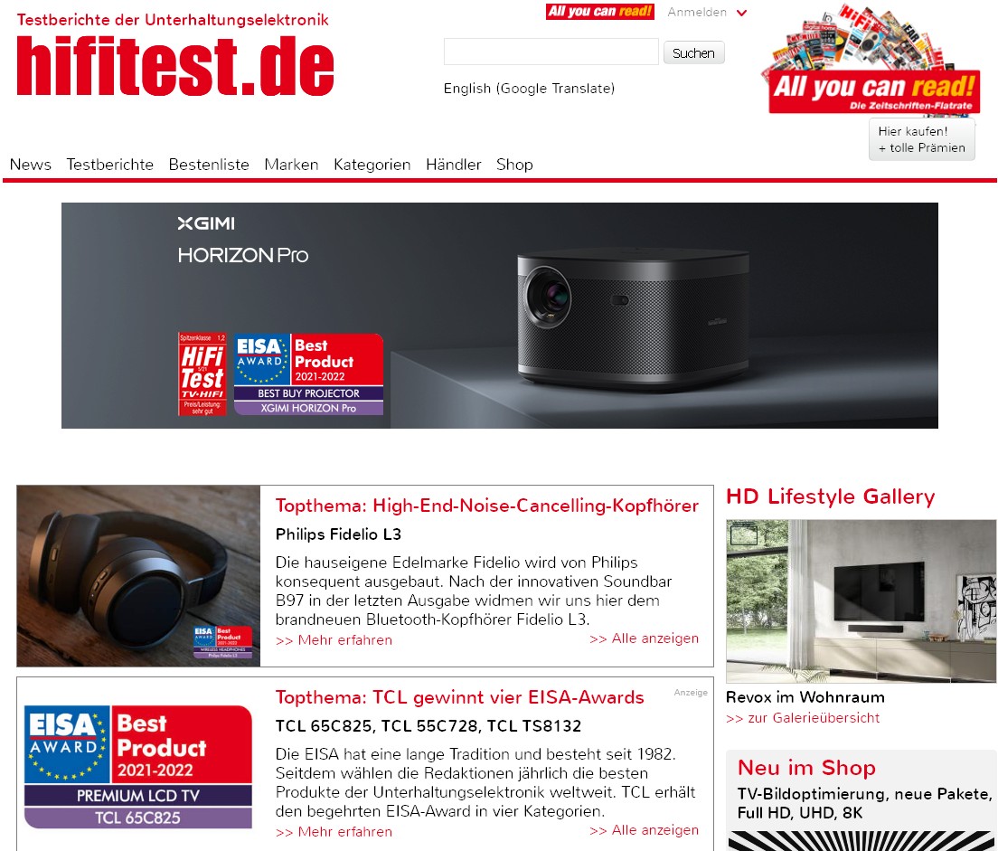 Heimkino Hifitest.de feiert 80 Millionen Testaufrufe, Bild 1 Heimkino Hifitest.de feiert 80 Millionen Testaufrufe - News, Bild 1