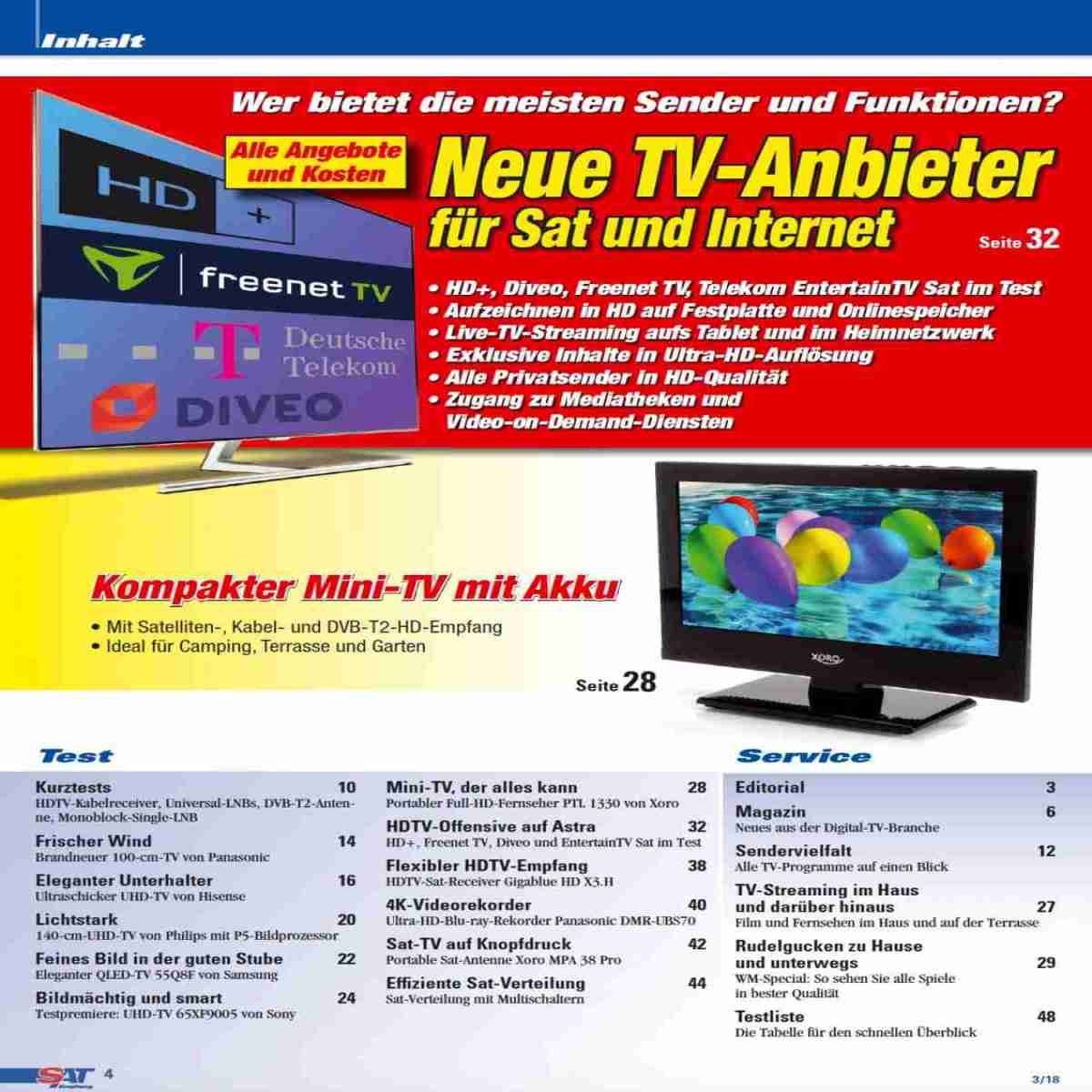 In der neuen SATEmpfang Fernsehen per Sat und Die neuen