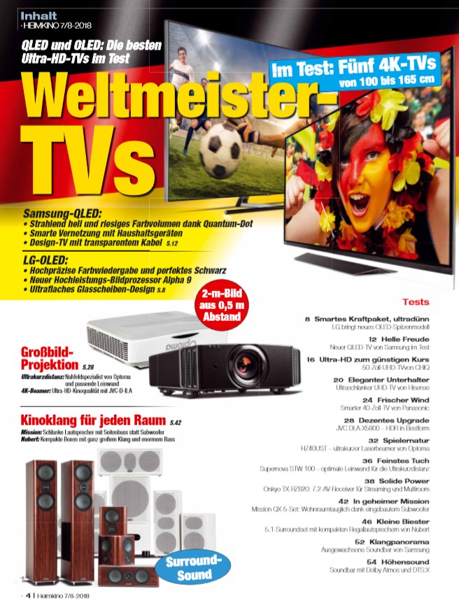 Heimkino Weltmeister-TVs: QLED und OLED in der neuen „HEIMKINO“ im Test, Bild 2 Heimkino Weltmeister-TVs: QLED und OLED in der neuen „HEIMKINO“ im Test - News, Bild 2