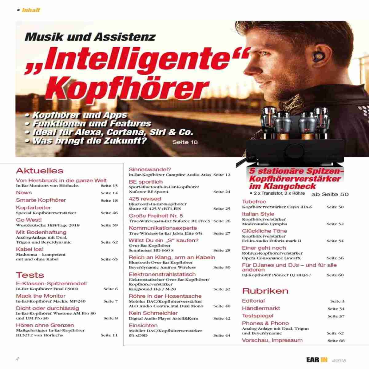 HiFi In der neuen „EAR IN“: Intelligente Kopfhörer mit Assistenz - Kopfhörerverstärker-Spezial - News, Bild 2