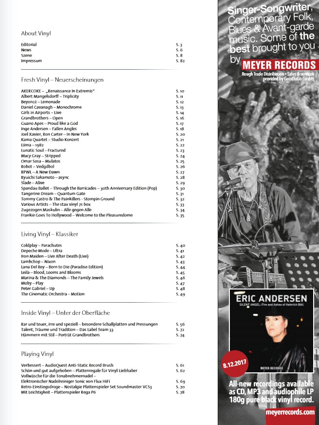 HiFi In der neuen „Vinyl“: 24 aktuelle LPs, 10 Vinyl-Klassiker und praktisches Zubehör, Bild 3 HiFi In der neuen „Vinyl“: 24 aktuelle LPs, 10 Vinyl-Klassiker und praktisches Zubehör - News, Bild 3
