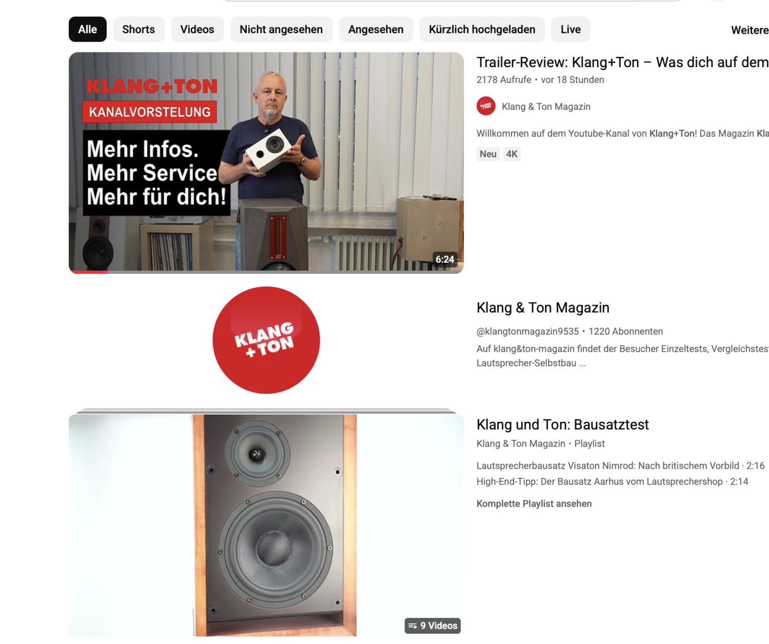 Marke: YouTube-Kanal der Klang+Ton gestartet, Bild 1 HiFi YouTube-Kanal der Klang+Ton gestartet - News, Bild 1