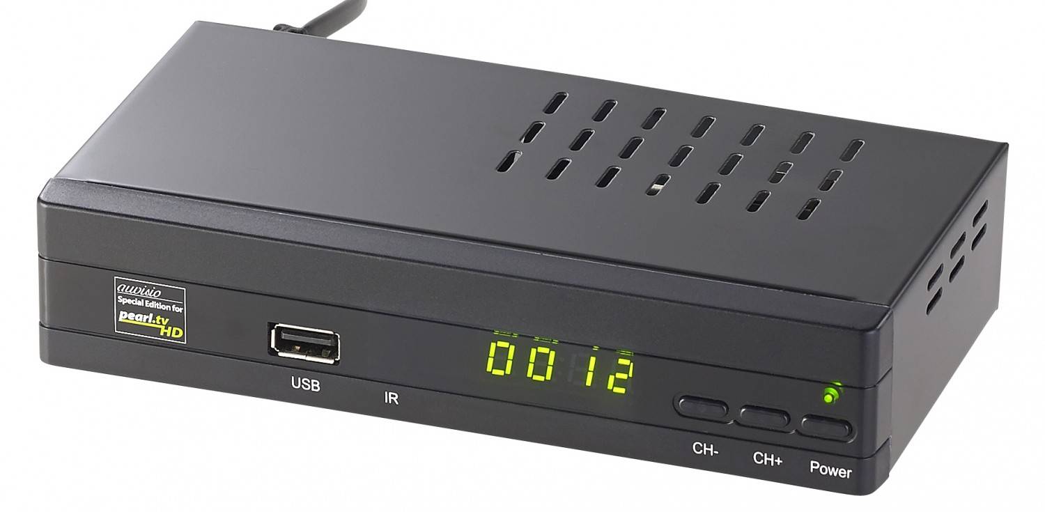 Einfacher SatellitenReceiver von Pearl mit USBWiedergabe und Wetter