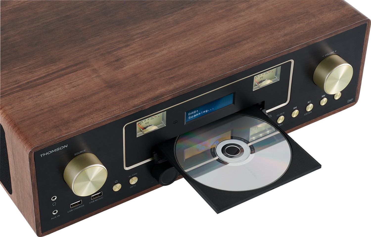 MikroHiFiAnlage im RetroLook mit CDPlayer, Digitalradio und Bluetooth