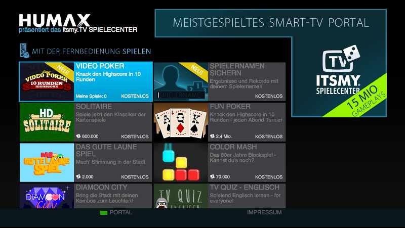 Humax HUMAX und itsmy.TV bringen kostenlose Casual Games auf den Fernseher, Bild 1 TV HUMAX und itsmy.TV bringen kostenlose Casual Games auf den Fernseher - News, Bild 1