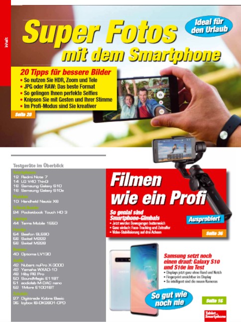 mobile Devices In der neuen „Tablet und Smartphone“: Super Fotos mit dem Smartphone - Filmen wie ein Profi - Samsung Galaxy S10 und S10e - News, Bild 2