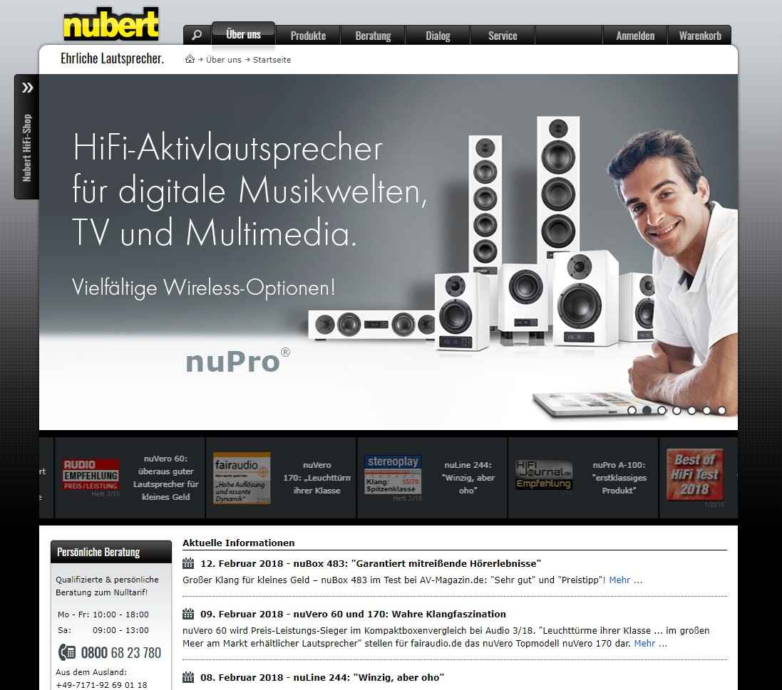 Nubert Nubert feiert 20. Geburtstag seines Online-Auftritts - Gewinnspiel bis Ende März, Bild 2 HiFi Nubert feiert 20. Geburtstag seines Online-Auftritts - Gewinnspiel bis Ende März - News, Bild 2
