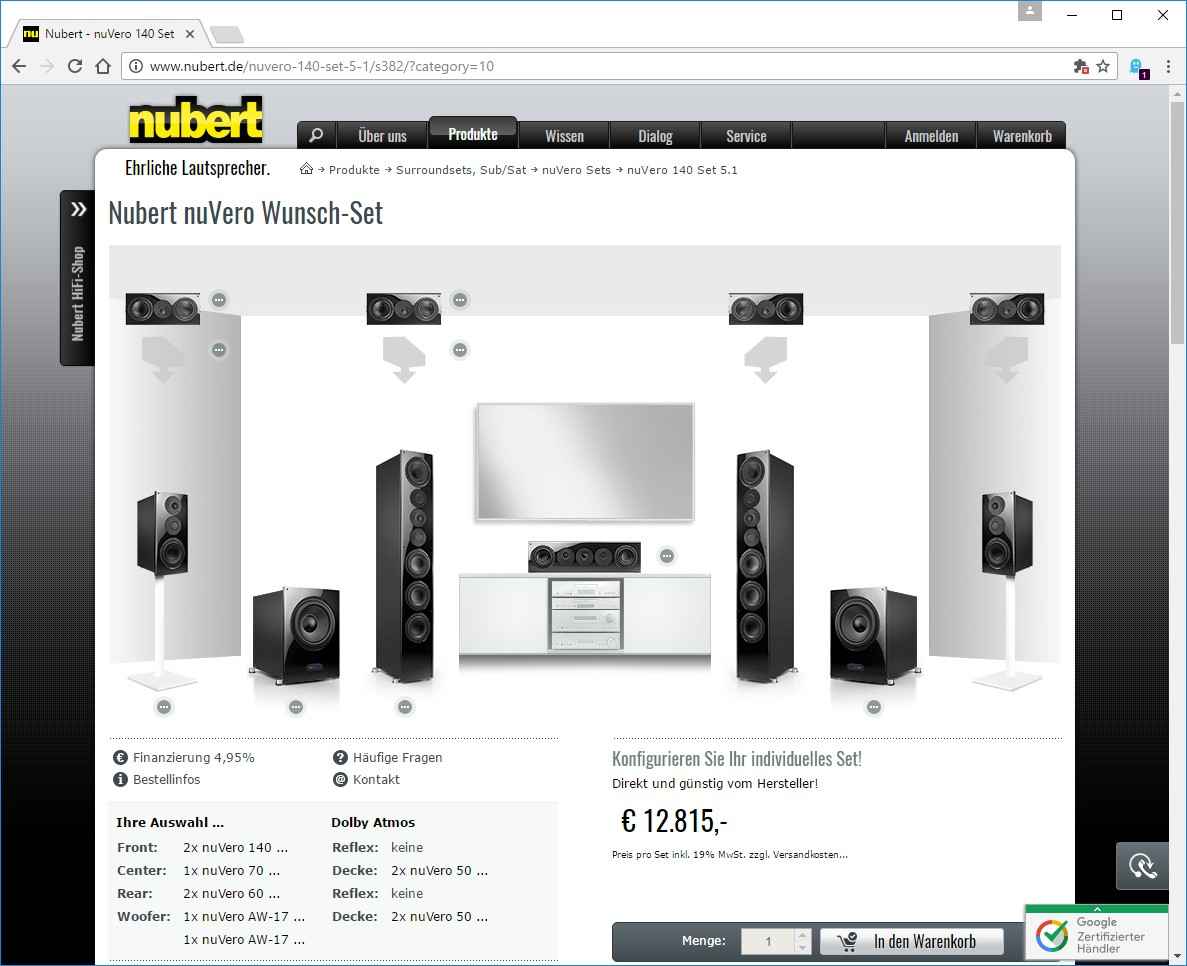 Nubert Nubert führt praktischen Surround-Set-Konfigurator auf seiner Homepage ein, Bild 1 HiFi Nubert führt praktischen Surround-Set-Konfigurator auf seiner Homepage ein - News, Bild 1
