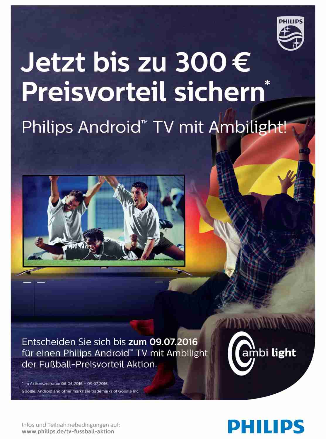 TV 22 Geräte, bis zu 300 Euro Rabatt: Philips mit Fernseher-Aktion zur Fußball-EM - News, Bild 1