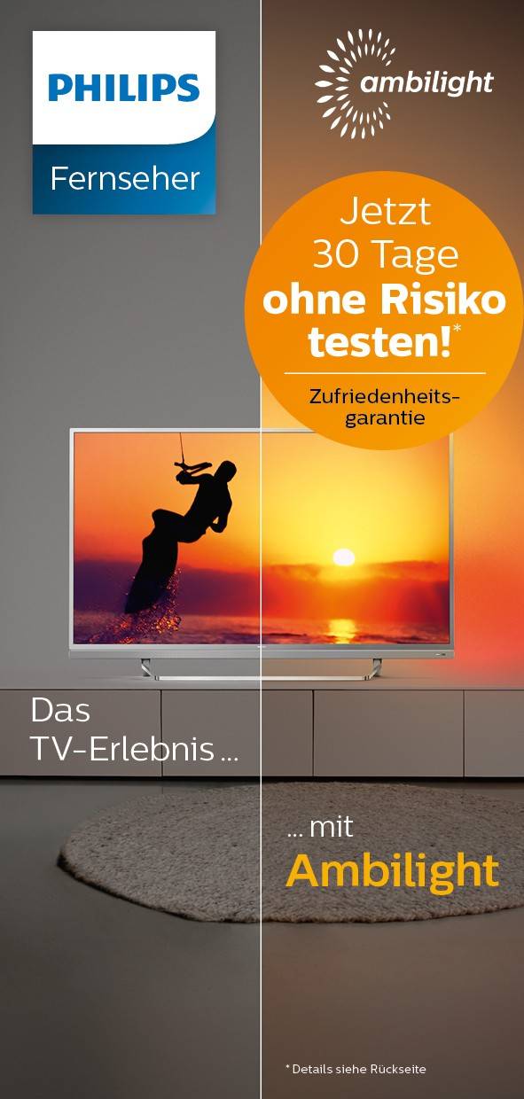 TV Noch bis zum 3. Juni: Ambilight-Fernseher von Philips 30 Tage lang testen - News, Bild 1