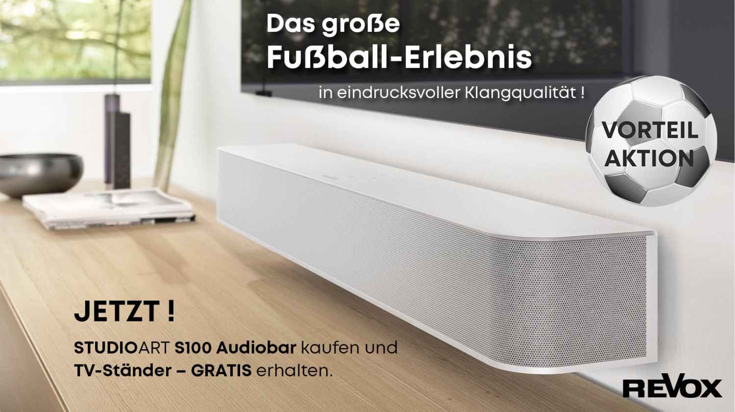 Revox Revox-Aktion nur noch bis zum 11. Juli: TV-Ständer gratis zur Studioart S100 Audiobar dazu, Bild 1 HiFi Revox-Aktion nur noch bis zum 11. Juli: TV-Ständer gratis zur Studioart S100 Audiobar dazu - News, Bild 1