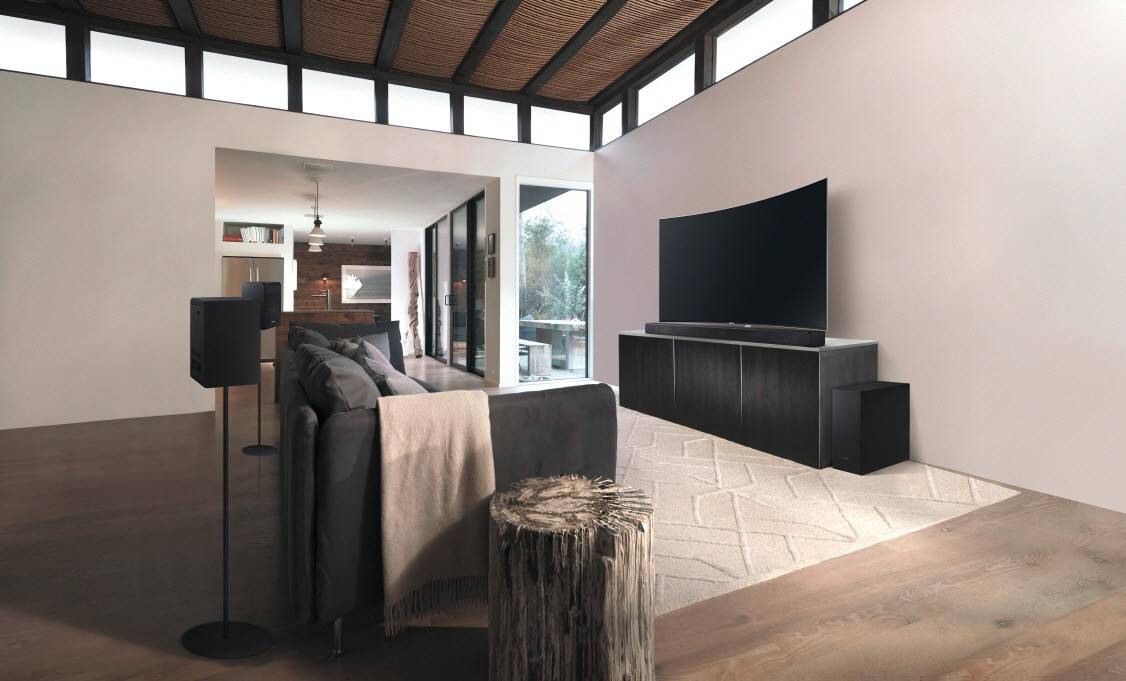 Samsung Soundsystem von Samsung mit Dolby Atmos feiert Premiere - Soundbar, Subwoofer und Boxen, Bild 1 Heimkino Soundsystem von Samsung mit Dolby Atmos feiert Premiere - Soundbar, Subwoofer und Boxen - News, Bild 1
