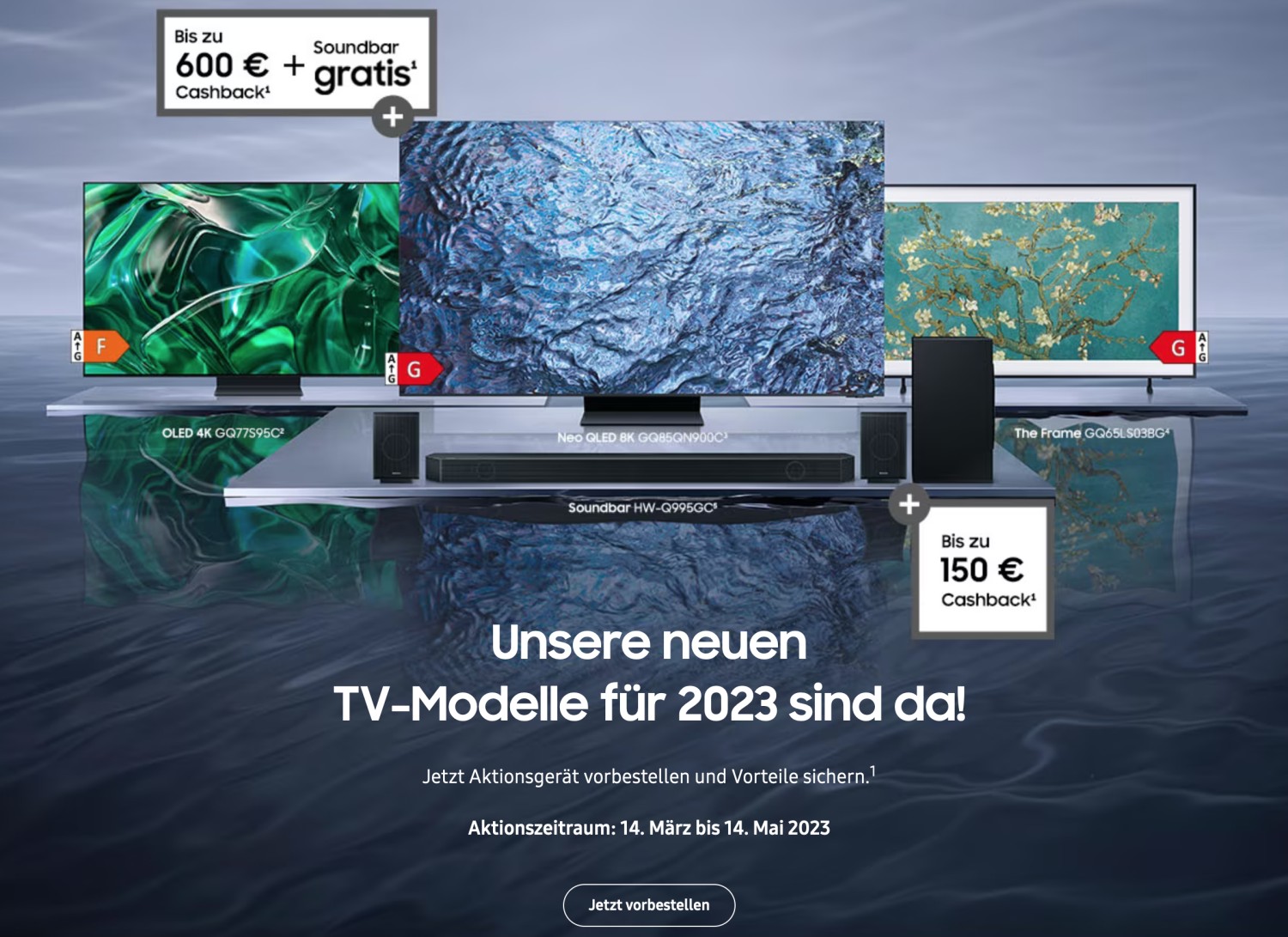 Marke: Samsung Bis zum 14. Mai: Samsungs Pre-Order-Aktion für Smart-TVs und Soundbars vor dem Ende, Bild 1 TV Bis zum 14. Mai: Samsungs Pre-Order-Aktion für Smart-TVs und Soundbars vor dem Ende - News, Bild 1