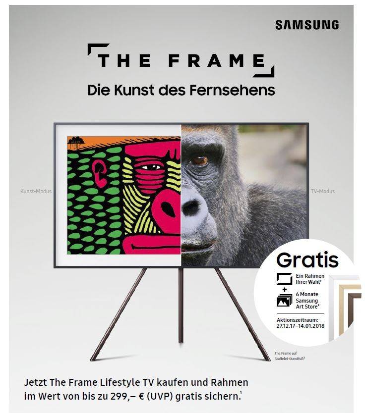 Samsung Nur noch bis zum 14. Januar: Samsung spendiert zweiten Rahmen für „The Frame“ ohne Aufpreis, Bild 1 TV Nur noch bis zum 14. Januar: Samsung spendiert zweiten Rahmen für „The Frame“ ohne Aufpreis - News, Bild 1