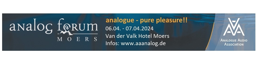 Marke: Am 6. und 7. April 2024: Analogue Audio Association mit 35. Analog-Forum, Bild 1 Service Am 6. und 7. April 2024: Analogue Audio Association mit 35. Analog-Forum - News, Bild 1
