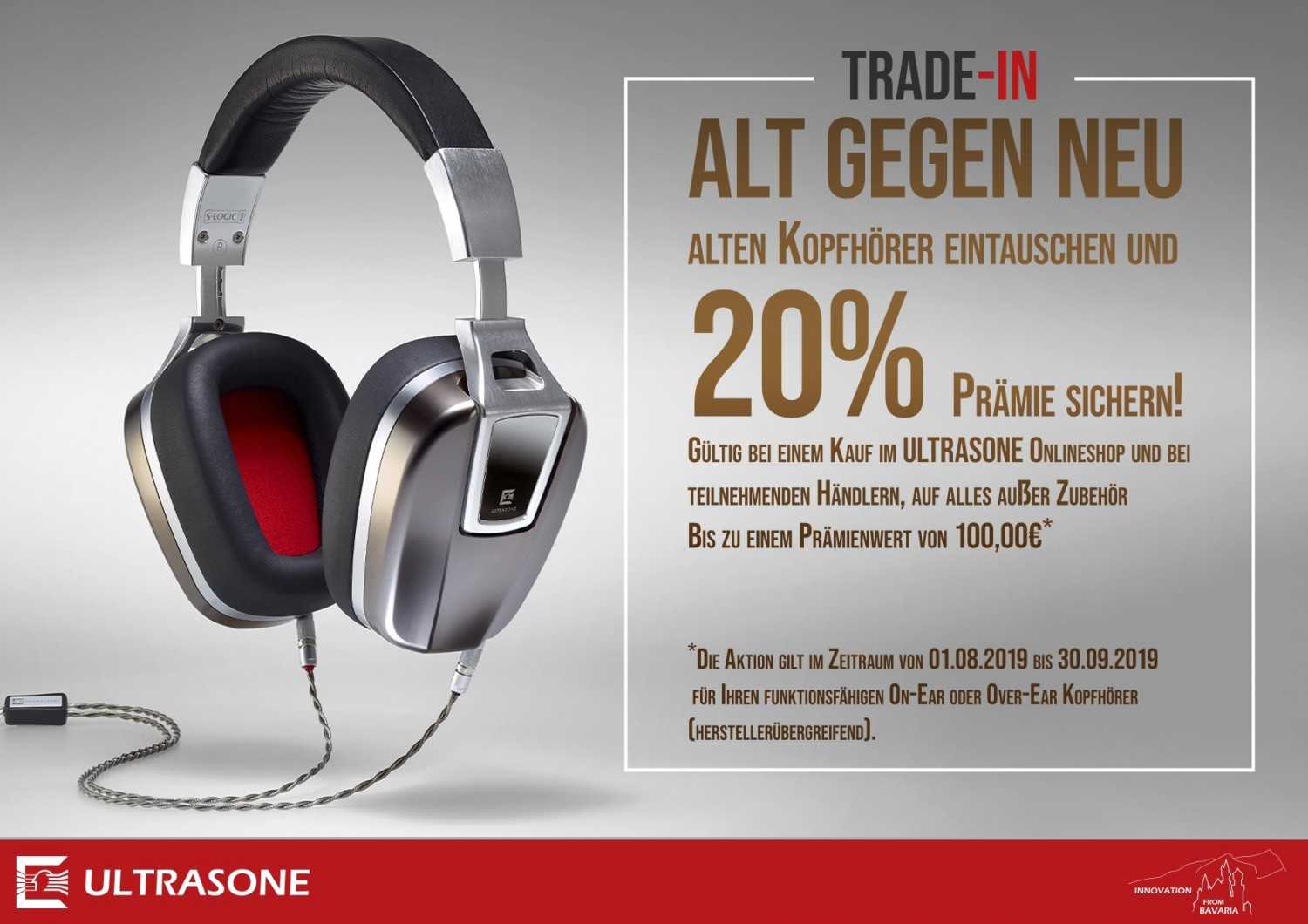Ultrasone Noch bis 30. September: Ultrasone nimmt alten Kopfhörer in Zahlung , Bild 1 HiFi Noch bis 30. September: Ultrasone nimmt alten Kopfhörer in Zahlung - News, Bild 1