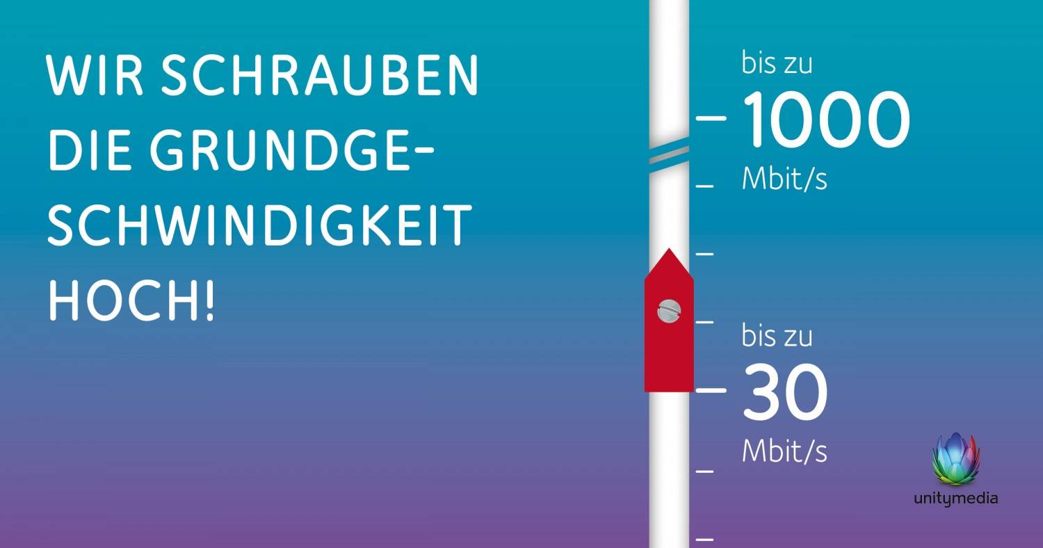 Unitymedia Unitymedia führt Internet -Grundgeschwindigkeit ein - 30 Mbit/s im Download, Bild 1 Smart Home Unitymedia führt Internet -Grundgeschwindigkeit ein - 30 Mbit/s im Download - News, Bild 1