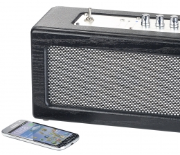 Auvisio Bluetooth-Lautsprecher im Retro-Look mit Akku und Klinken-Eingang, Bild 1 HiFi Bluetooth-Lautsprecher im Retro-Look mit Akku und Klinken-Eingang - News, Bild 1