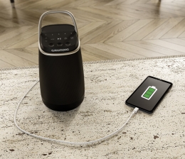 Marke: Grundig Bluetooth-Lautsprecher von Grundig mit 360°-Sound und DAB+ Radio, Bild 1 HiFi Bluetooth-Lautsprecher von Grundig mit 360°-Sound und DAB+ Radio - News, Bild 1