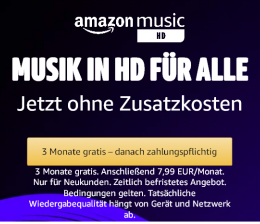 HiFi Amazon Music HD ab sofort für alle Abonnenten von Amazon Music Unlimited , Bild 1 HiFi Amazon Music HD ab sofort für alle Abonnenten von Amazon Music Unlimited - News, Bild 1