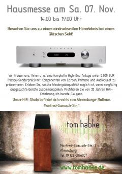 HiFi High-End-Anlage für unter 3.000 Euro: Hausmesse in Ahrensburg am 7. November, Bild 1 HiFi High-End-Anlage für unter 3.000 Euro: Hausmesse in Ahrensburg am 7. November - News, Bild 1