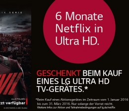 LG Letzte Woche: LG-TV kaufen und UHD-Streaming per Netflix gratis nutzen, Bild 1 TV Letzte Woche: LG-TV kaufen und UHD-Streaming per Netflix gratis nutzen - News, Bild 1