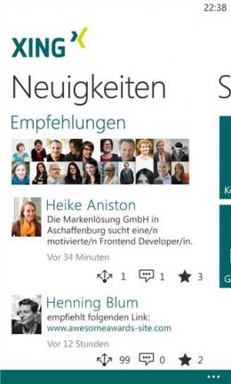 Microsoft XING und Microsoft präsentieren neue Apps für Windows 8.1 und Windows Phone 8, Bild 1 mobile Devices XING und Microsoft präsentieren neue Apps für Windows 8.1 und Windows Phone 8 - News, Bild 1