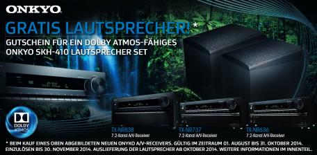 Onkyo Onkyo verlängert Aktion: AV-Receiver kaufen, Dolby-Atmos-Box kassieren, Bild 1 HiFi Onkyo verlängert Aktion: AV-Receiver kaufen, Dolby-Atmos-Box kassieren - News, Bild 1