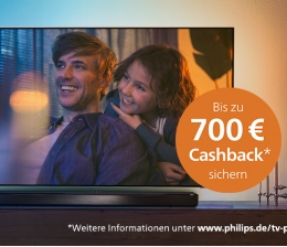 Marke: Philips Bis zum 31. Mai: Maximal 700 Euro Cashback für viele Philips-Fernseher und -Soundbars, Bild 1 TV Bis zum 31. Mai: Maximal 700 Euro Cashback für viele Philips-Fernseher und -Soundbars - News, Bild 1
