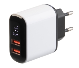 Marke: Revolt 2-Port-USB-Netzteil mit Schnellladefunktion von Revolt - LED-Display an Bord, Bild 1 mobile Devices 2-Port-USB-Netzteil mit Schnellladefunktion von Revolt - LED-Display an Bord - News, Bild 1