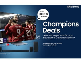 Marke: Samsung Bis zu 1.000 Euro zurück: Samsung-Aktion für Flat-TVs und Soundbars bis zum 12. März, Bild 1 TV Bis zu 1.000 Euro zurück: Samsung-Aktion für Flat-TVs und Soundbars bis zum 12. März - News, Bild 1