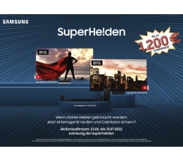 Marke: Samsung Cashback-Aktion bei Samsung bis zum 31. Juli: Bis zu 1.200 Euro zurück, Bild 1 TV Cashback-Aktion bei Samsung bis zum 31. Juli: Bis zu 1.200 Euro zurück - News, Bild 1