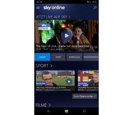 Sky Sky Go und Sky Online: Neue App jetzt auch für Windows-10-Tablets und -Phones, Bild 1 mobile Devices Sky Go und Sky Online: Neue App jetzt auch für Windows-10-Tablets und -Phones - News, Bild 1