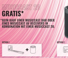 Yamaha Yamaha MusicCast Aktion nur noch heute: Kostenlosen Streaming-Speaker MusicCast 20 bei Bundle-Kauf sichern, Bild 1 Heimkino Yamaha MusicCast Aktion nur noch heute: Kostenlosen Streaming-Speaker MusicCast 20 bei Bundle-Kauf sichern - News, Bild 1