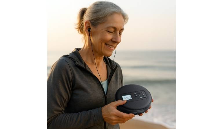 HiFi Musik über CD, USB-Stick und Bluetooth: Tragbarer CD-Player mit Akku von Pearl - News, Bild 1