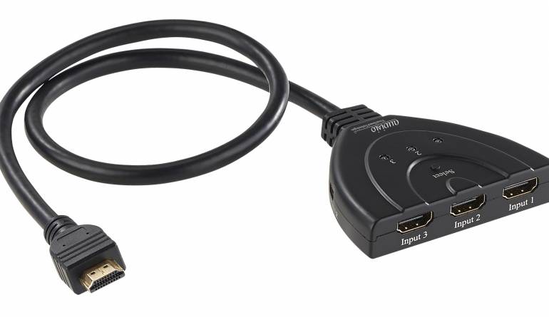 Auvisio HMDI-Switch von Auvisio: Drei statt eine HDMI-Buchse am Flat-TV - UHD-Auflösung wird unterstützt, Bild 1 TV HMDI-Switch von Auvisio: Drei statt eine HDMI-Buchse am Flat-TV - UHD-Auflösung wird unterstützt - News, Bild 1