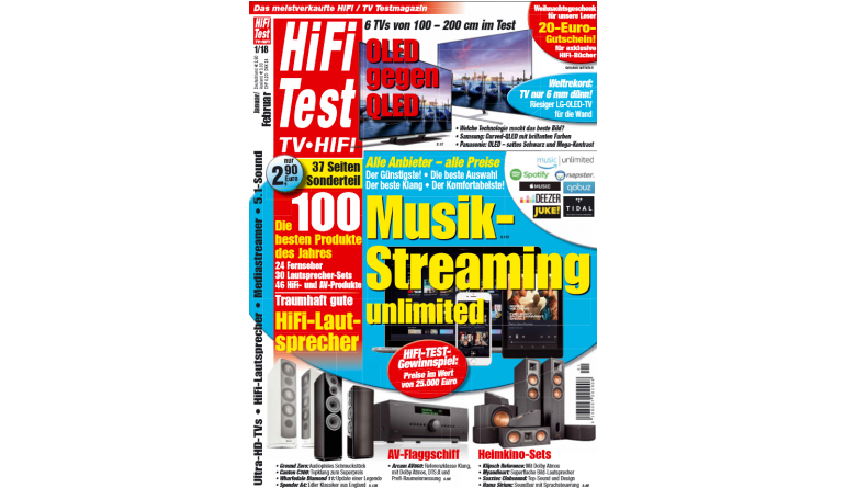Heimkino Die besten 100 Geräte des Jahres in der neuen „HIFI TEST“ - Musik-Streaming ohne Grenzen, Bild 1 Heimkino Die besten 100 Geräte des Jahres in der neuen „HIFI TEST“ - Musik-Streaming ohne Grenzen - News, Bild 1