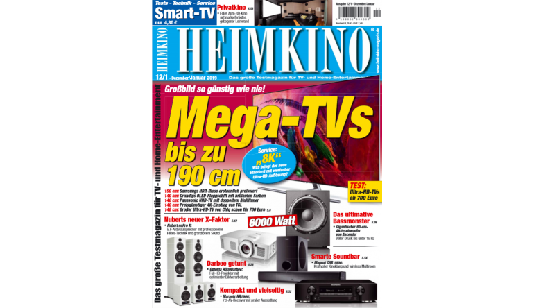 Heimkino Großbild so günstig wie nie: Mega-TVs bis 190 cm in der neuen „HEIMKINO“ - News, Bild 1