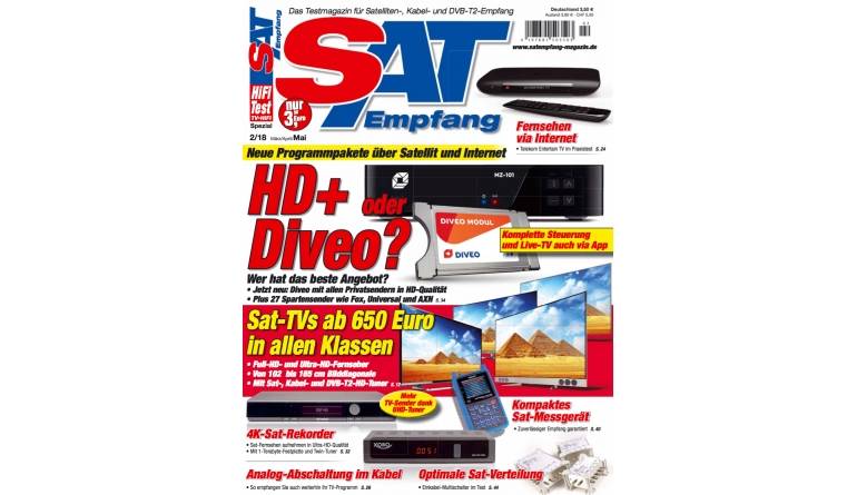 Heimkino In der neuen „SAT-Empfang“: HD+ oder Diveo - wer hat das beste Angebot? - Sat-TVs ab 650 Euro, Bild 1 Heimkino In der neuen „SAT-Empfang“: HD+ oder Diveo - wer hat das beste Angebot? - Sat-TVs ab 650 Euro - News, Bild 1