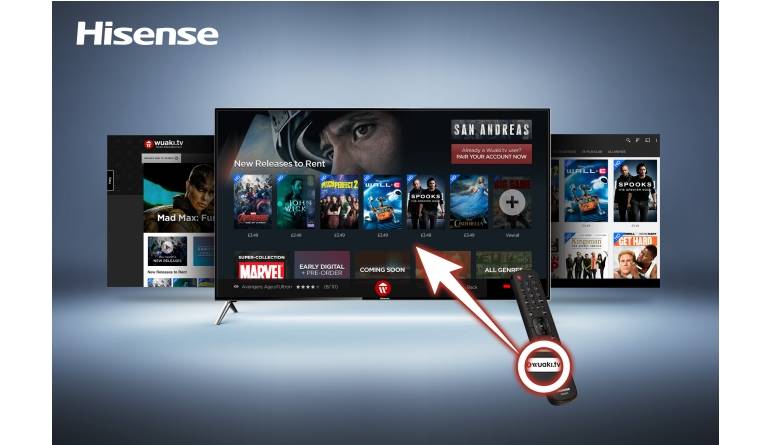 TV Hisense mit spezieller Wuaki.tv-Taste auf Fernbedienung - Filme in UHD streamen - News, Bild 1