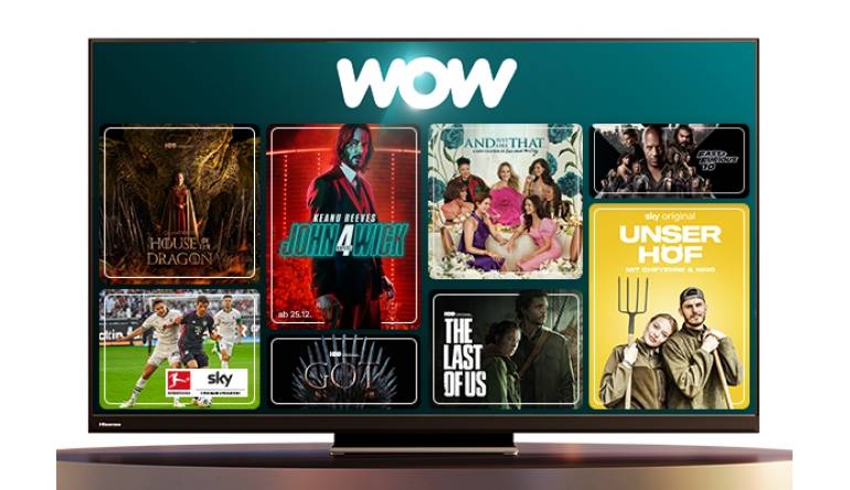 TV Smart-TVs von Hisense ab sofort mit WOW-Streaming-App - News, Bild 1